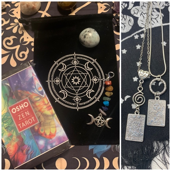 OSHO Zen Tarot Deck DELUXE BUNDLE w Tarot Card NECKLACE, Pouch, Crystals & More! - Picture 1 of 15